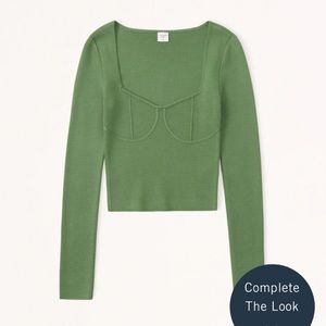 Abercrombie Corset Slim Long Sleeve Top